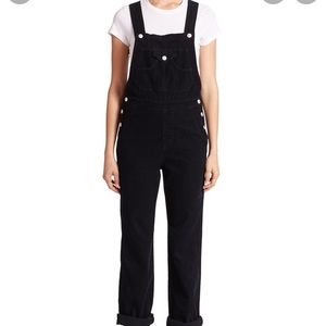 Black corduroy Alexa Chung x AG overalls size 25